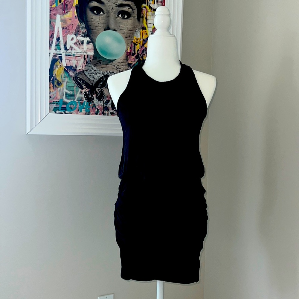 James Perse, extra small/ size 0 black racer back dress.